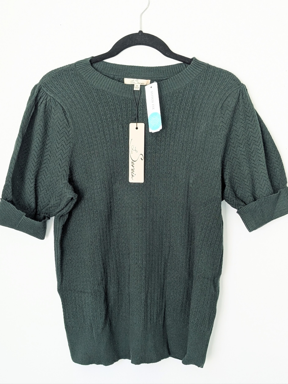 Millo Pointelle Short Sleeve Sweater